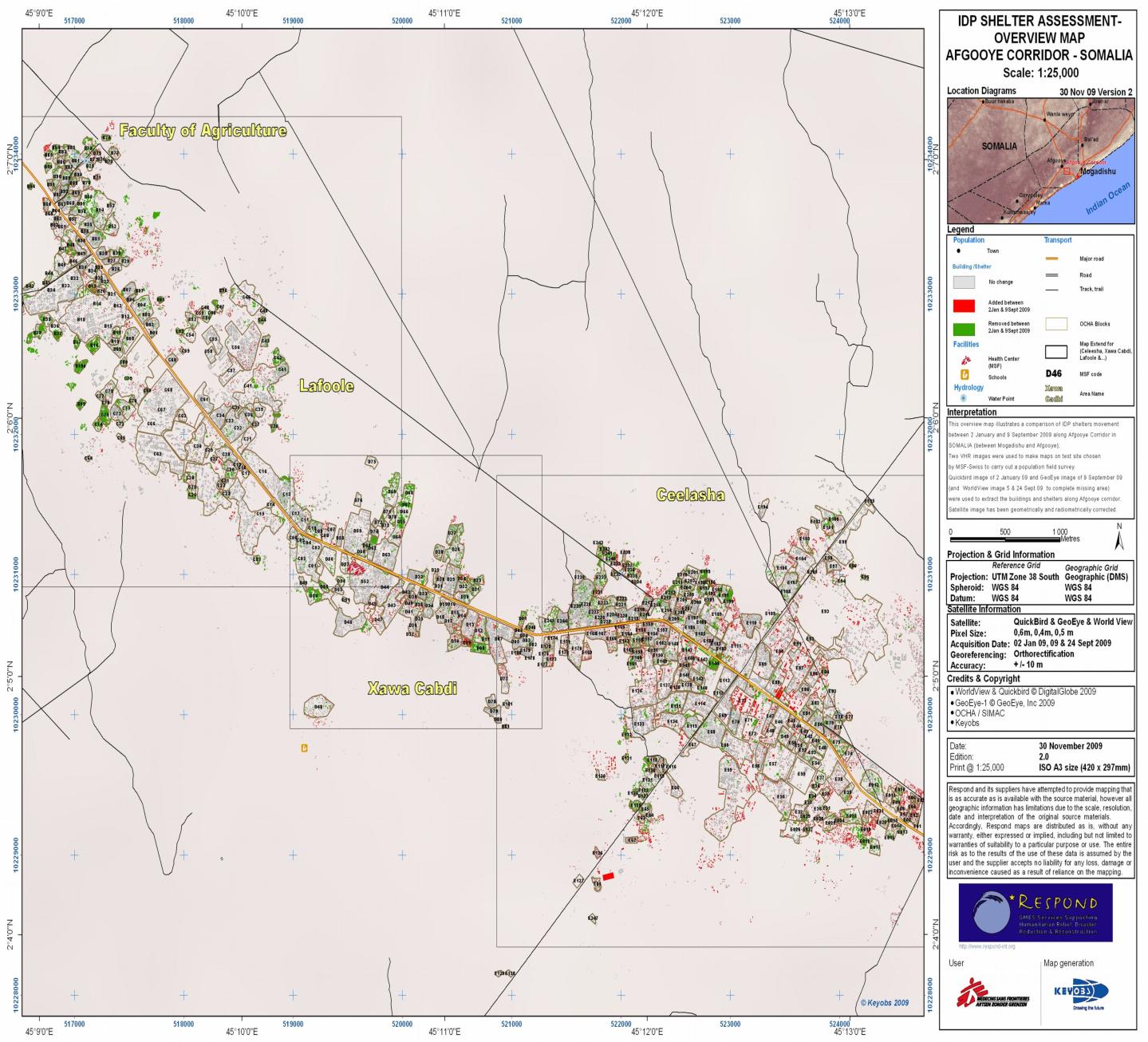 (map 2: Afgooye Corridor, 2009 1 ) 1 Zie voor recente map en satelietfoto s van Afgooye Corridor: