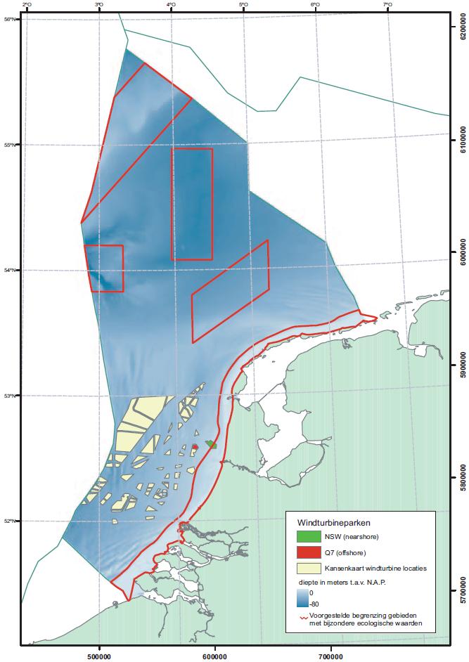 Nederland Nederlands Continentaal Plat 57 000 km2 Windenergie Near Shore Park, 8 mijl