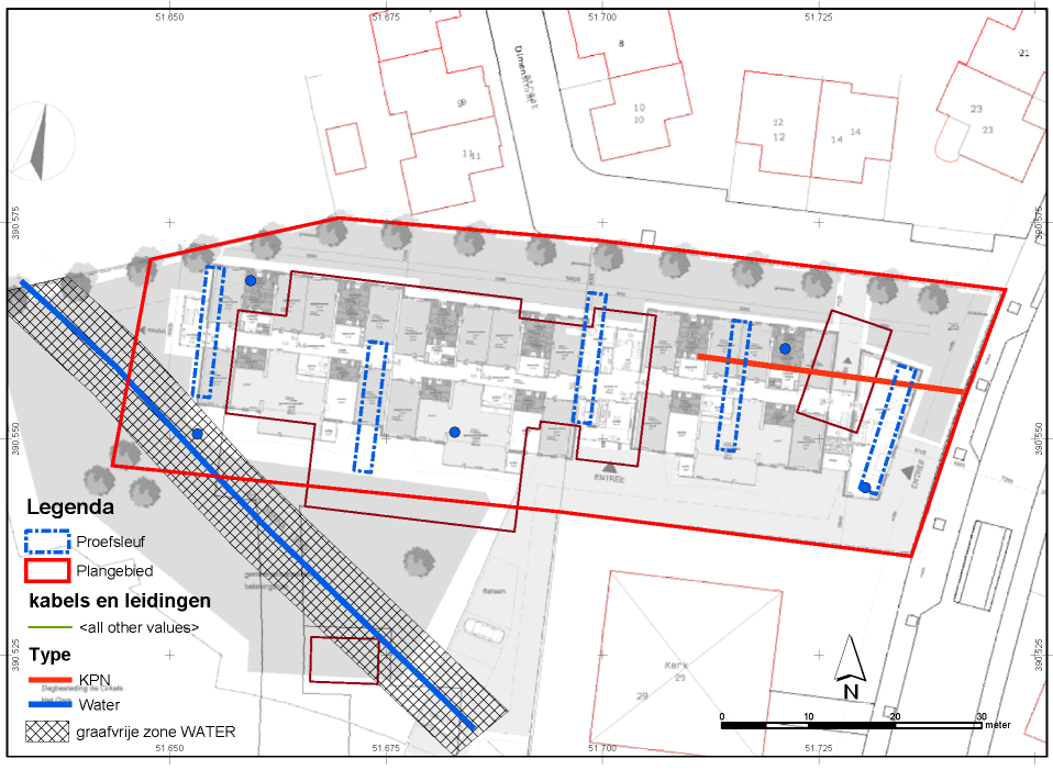 Afbeelding 7. Aangepaste puttenplan. Schaal 1: 1000. 2.