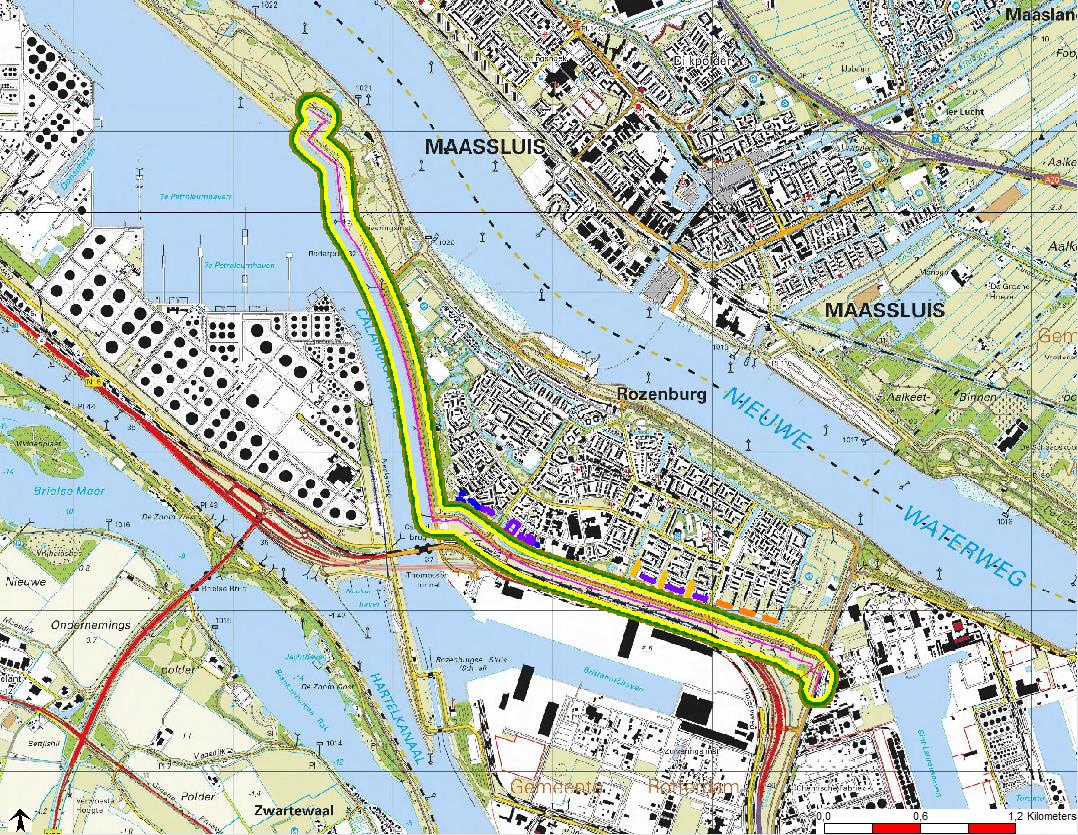 7 RESULTATEN 7.1 Algemeen Op basis van de gemodelleerde scenario s treden plaatsgebonden risicocontouren rondom de transportleidingen op ten gevolge van de warmtestraling nabij potentiële calamiteit.