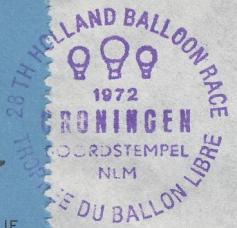 stempeling BALLONRACE 300 JAAR GRONINGS ONTZET. Bijsluiting van een apart verzoek moet achterwege blijven.