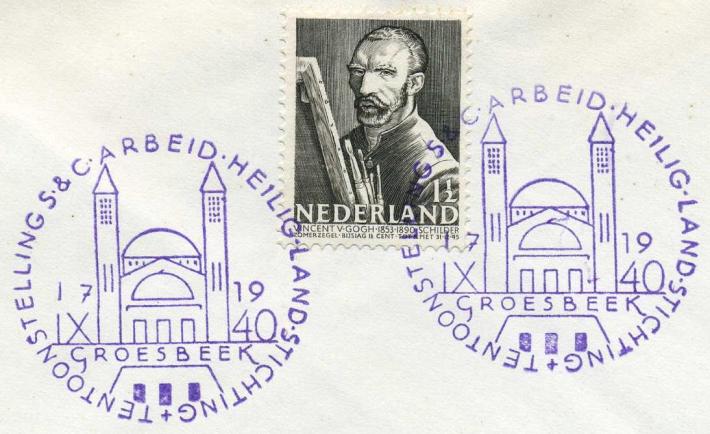 TBBS 0633 VDW 251 Afdruk in violet Afdruk midden met de losse dagkarakters als ontwerpafdruk voordat het stempel werd verstrekt.