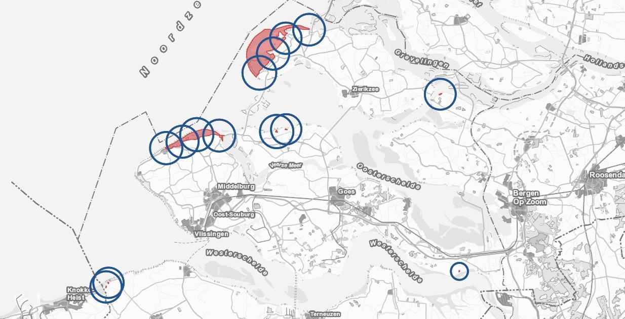 6.2. Kaart PAS-gebieden Toelichting: de rode gebieden (hexagonen) geven de kwetsbare PAS-gebieden aan waar sturing via ontwikkelruimte plaats vindt.