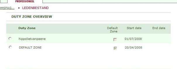Merk op: De naam van de wachtdienstzone welke we gaan gebruiken bevat