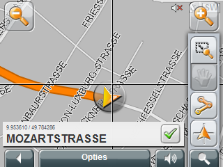 De navigatie gaat dan eerst naar deze tussenbestemming. Daarna kunt u de navigatie naar uw oorspronkelijke bestemming voortzetten.