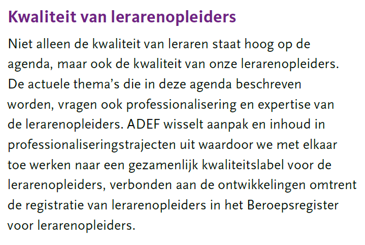 ADEF Meerjarenagenda ADEF