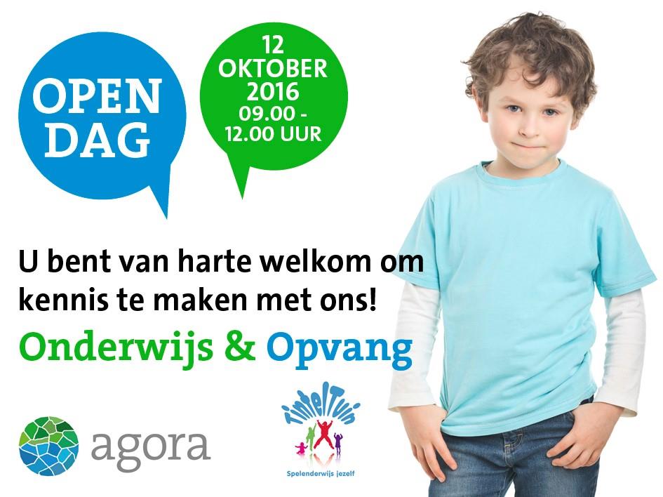 OPEN DAG Woensdag 12 oktober organiseren alle scholen van Agora een open dag voor nieuwe ouders.