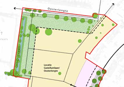 3. Groenzone begraafplaats /Oosterlengte Visie - Benutten van de groene kwaliteiten van het gebied - Maken van een nieuwe groene verbinding naar de Leidse Rijn Functies - Er wordt ingezet op een