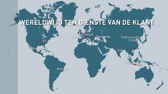 VOORSTELLING VAN DE PICANOL GROUP WERELDWIJD TEN DIENSTE VAN DE KLANT De Picanol Group verkoopt zijn weefmachines wereldwijd en wil aanwezig zijn in alle belangrijke markten ten dienste van de klant.