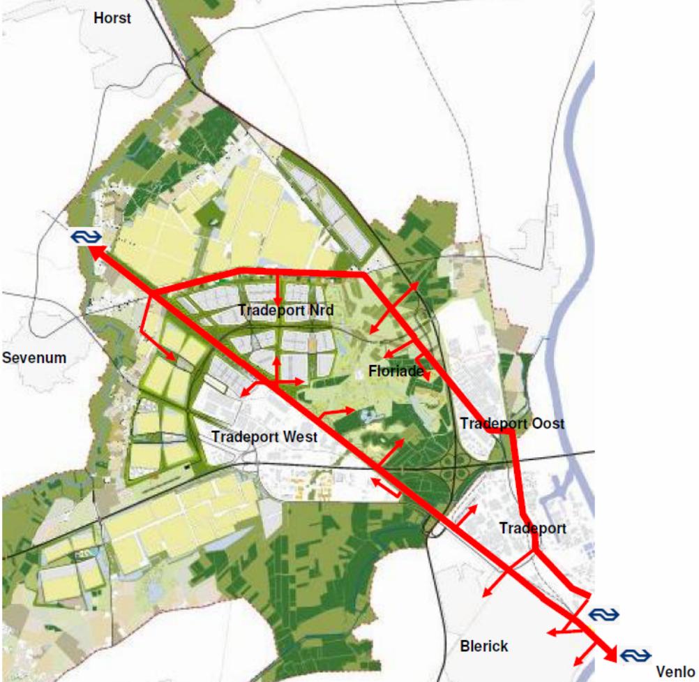 Schematisch overzicht Greenport Bikeway Onderhavige ruimtelijke onderbouwing richt zich op het zuidelijke gedeelte van de Greenport Bikeway.