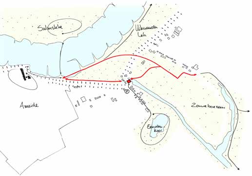 2.2 Een verbindend routenetwerk Naast een centraal punt mist er ook een goede verbinding tussen de verschillende recreatiegebieden voor wandelaars.