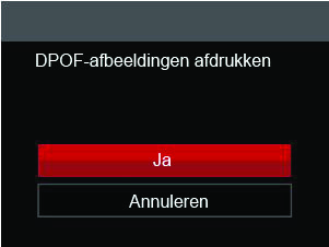 DPOF-afbeeldingen afdrukken Om DPOF afdrukken te gebruiken, moet u vooraf, met gebruik van de DPOF-instellingen, de foto s selecteren die u wilt