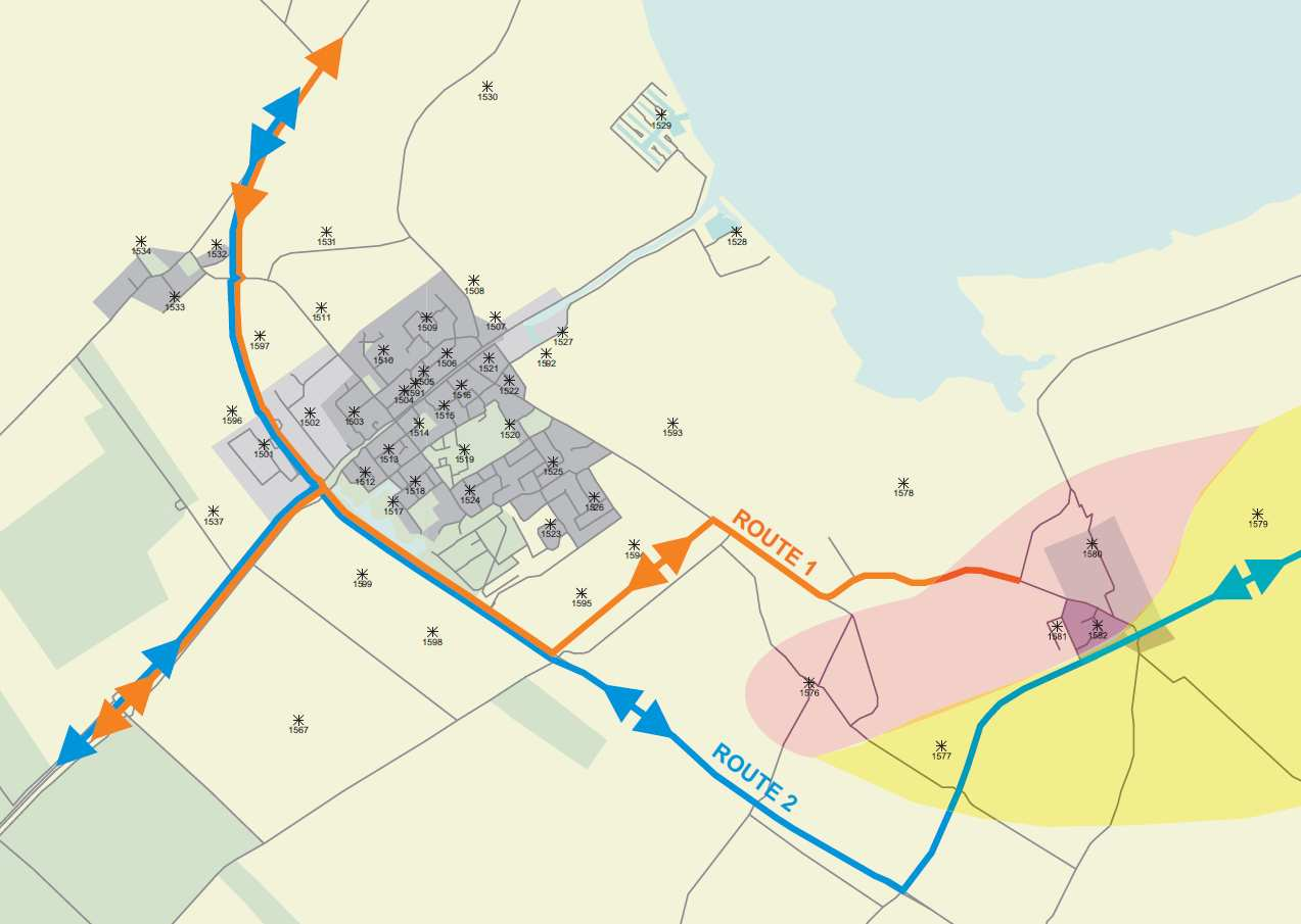 Pagina 18 Wijckel Verkeer uit Wijckel dat richting de rotonde Sudergoawei-Suderseewei (en dan verder richting bijvoorbeeld Harich, Ruigahuizen of de bedrijventerreinen Eigen Haard en de Stikke)