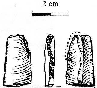 Fig. 28. Kaart met de percentages geretoucheerde klingen binnen de opgegraven vakken van één vierkante meter.