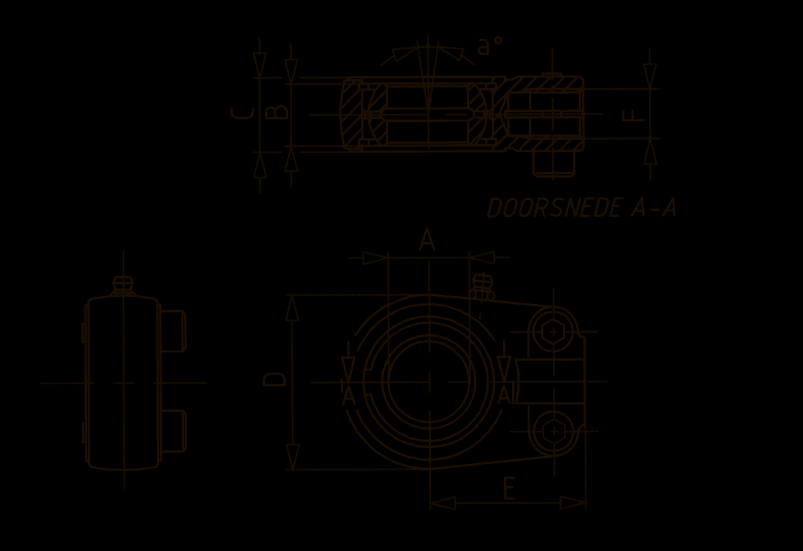 Type A B C D E F a TAPR20U/N 20 16 0.12 19 56 50 M16x1.5 9º TAPR25U/N 25 20 0.12 23 56 50 M16x1.5 7º TAPR30U/N 30 22 0.12 28 64 60 M22x1.5 6º TAPR35U/N 35 25 0.12 30 78 70 M28x1.