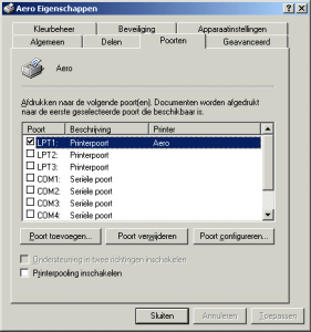 Afdrukken via TCP/IP en LPR installeren (upgrade van Windows NT 4.