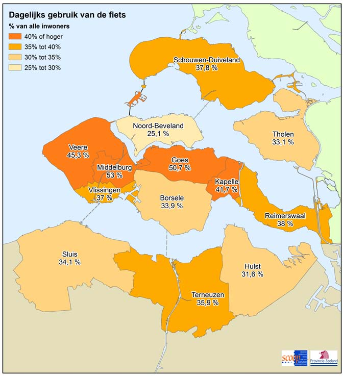 Kaart 5.1 Percentage van de bevol