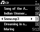 6. HD 2 Druk in de tracklijst op RECORD (of druk op REC op de afstandsbediening) Lijst met tracks met aankruisvakjes verschijnt 6 Druk om weergave te stoppen op STOPÇ Het WAC7000 Center stelt u