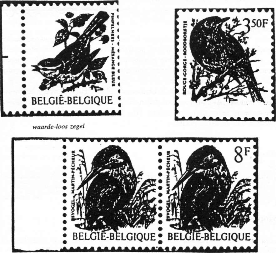 Vogels met afwijkingen In het Maandblad voor Philatelie is een aantal afleveringen verschenen over de Belgische serie "vogels". Daarin werden de normale zegels met hun druktechnieken beschreven.