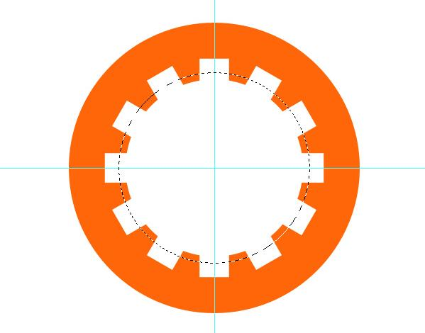Stap 3: Ring met streepjes maken Nieuwe laag, teken een rechthoek met het vormgereedschap (U), optie op Paden, zorg dat die eerste rechthoek mooi in het midden staat.