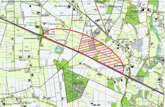 Figuur 1. Plangebied Oirschot (gearceerd) en gebied in buurgemeente Oisterwijk (ongearceerd) waar windturbine zijn voorzien. 1.4 Leeswijzer Het bestemmingsplan is als volgt opgebouwd.
