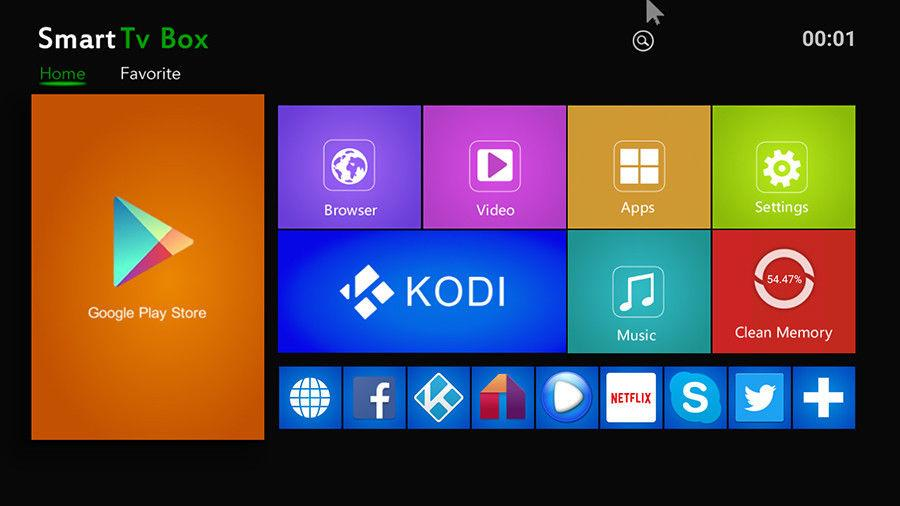 2.4 De Streamnet.nl software installeren STAP 1 Start de Kodi app. U herkent de Kodi app aan het blauwe K Icoon. De Kodi app staat nu op uw homepagina. Druk op de OK knop om de Kodi app te openen.