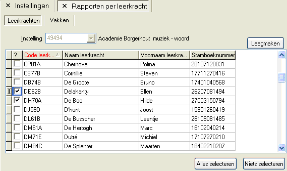 HOOFDSTUK 1. DKO EVALUATIE 25 Hierna worden de dienstverbanden van de leerkrachten in de geselecteerde instelling gecontroleerd.