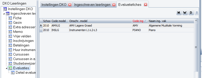 HOOFDSTUK 2. DKO EVALUATIES BIJ OVERZICHT LEERLINGEN 30 2.1 Evaluatiefiches Figuur 2.