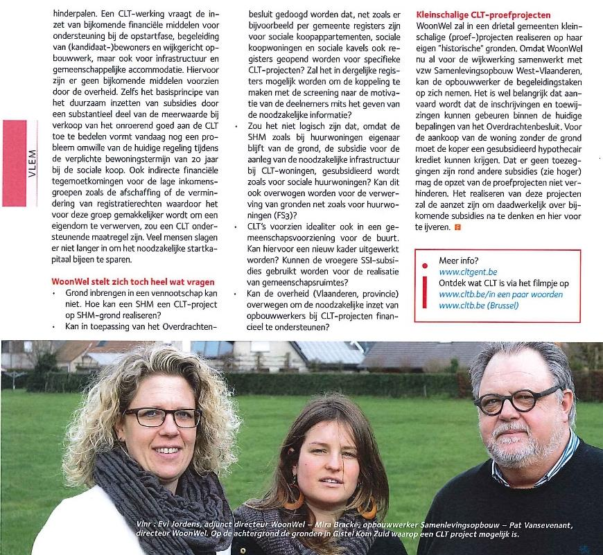 In het 3-maandelijk tijdschrift van de Vereniging van Vlaamse Huisvestingsmaatschappijen (VVH)