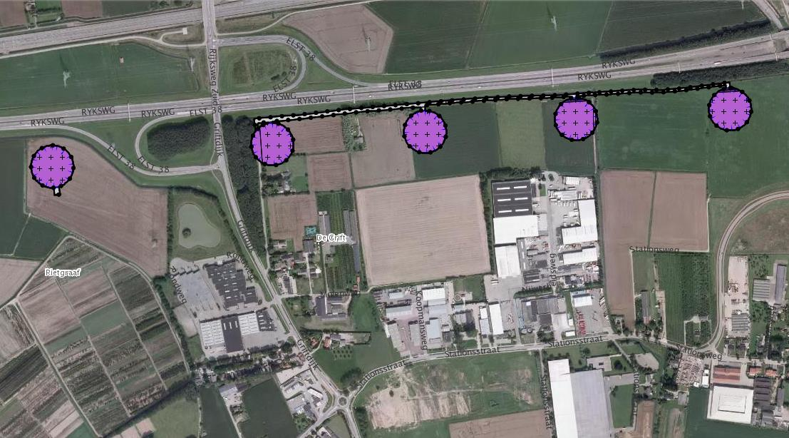 Risicoanalyse planschade Bedrijventerrein De Grift, noord pagina 17 van 25 CONCEPT d.d. 19 januari 2015. Uitsnede planverbeelding (www.ruimtelijkeplannen.