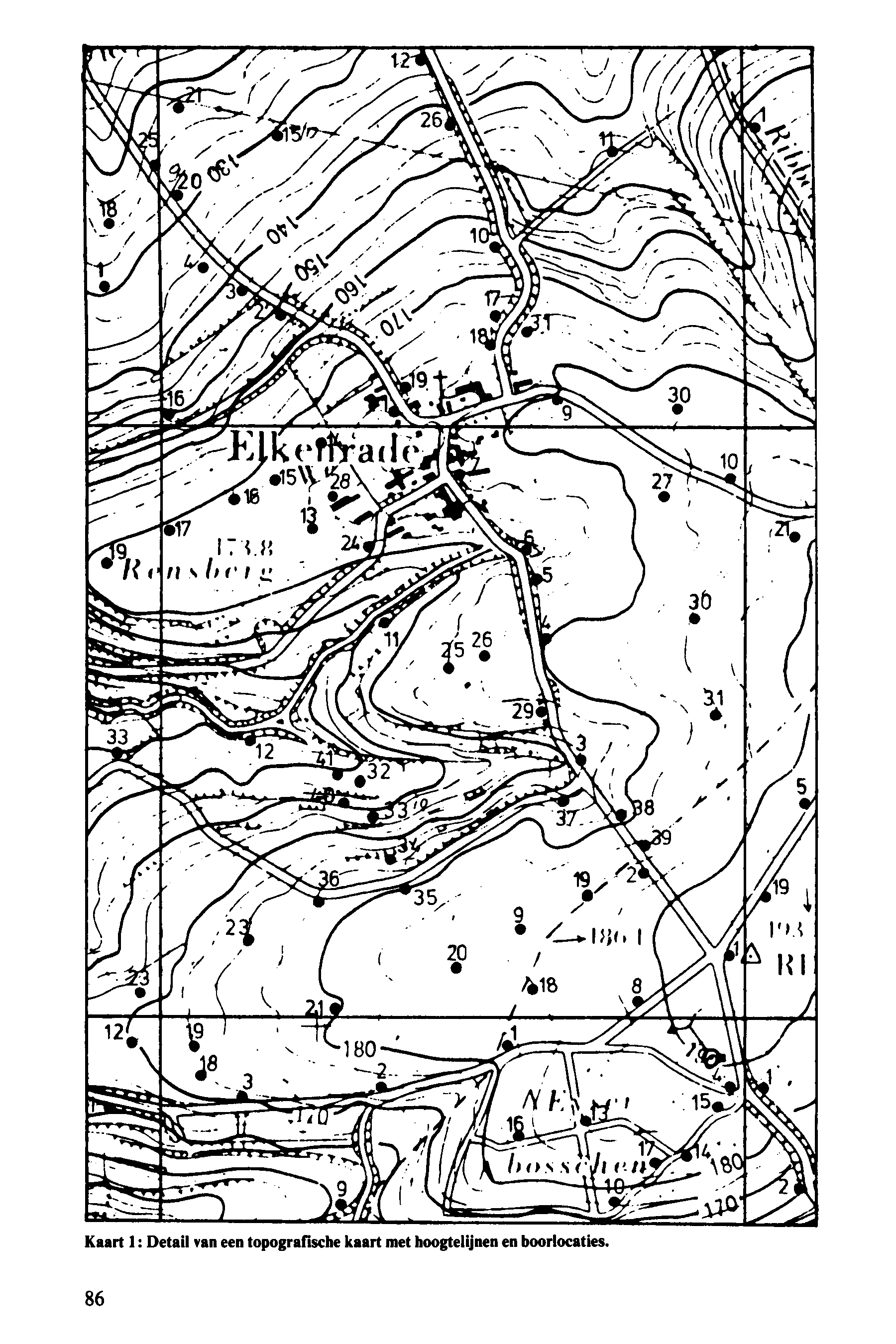 Kaart 1: Detail van een topografische