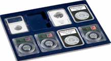 Accessoires voor Slabs 103 Muntencassettes VOLTERRA Voor de veilige onderbrenging van 24 slabs tot een formaat van 63 x 85 mm. Dekselkussen met blauw satijn gevoerd.