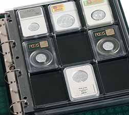 ENCAP bladen 47 Voor 10, 20- en 25-euro-/10 DM-munten met capsules Euro munten sets in capsules Voor QUADRUM muntencapsules Voor muntcapsule slab (PCGS, NGC, EVERSLAB, QUICKSLAB) Geschikt voor alle