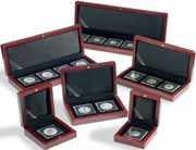 QUADRUM accessoires 97 Muntenboxen LIGNUM Voor 20 QUADRUM-muntcapsules. Stapelbare muntenboxen met opschriftraampje in edele houtoptiek.