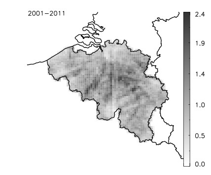 De geregistreerde grondontladingen over een grote tijdspanne geven een idee van de verdeling en de hevigheid van de bliksemactiviteit op een bepaalde plaats.