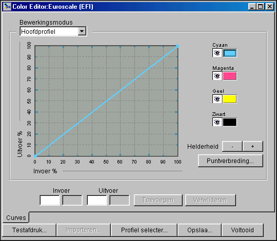 COLORWISE PRO TOOLS 23 2 Klik op Color Editor. Simulatie toont een lijst van de simulatieprofielen op de EX Print Server.