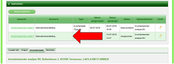 Het scherm verandert en u ziet dat de status van de opdracht op Aangenomen staat: Dit komt omdat u de opdracht aan uzelf hebt gegeven, het is overbodig als u dan de opdracht alsnog apart moet