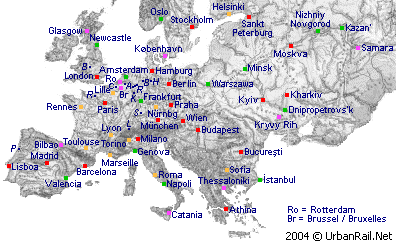 Deel III - Bijlagen 5.3 Metrosystemen in de wereld 5.3.1 Europa De oudste systemen zijn gebouwd in de hoofdsteden van Europa, namelijk Londen (1863), Athene (1869), Wenen (1898), Parijs (1900), Berlijn (1902) en Madrid (1919).