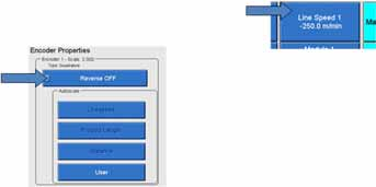 LogiComm besturingssysteem voor patroonbesturing 67 Schaalfactor bepalen gebaseerd op productlengtemeting Wanneer er geen handtoerenteller beschikbaar is, kan een gelijkwaardige procedure worden