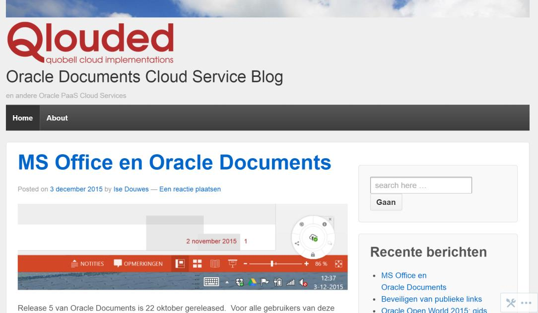 Blog Oracle Documents Cloud