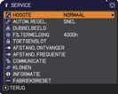 OPTIE menu Onderdeel Beschrijving Door dit item te selecteren wordt het SERVICE menu weergegeven. Selecteer een item d.m.v. / knoppen, en druk op de knop of de ENTER knop op de afstandsbediening om het item uit te voeren.