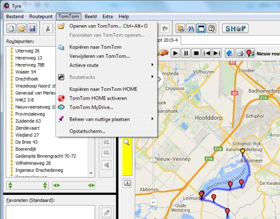 Kies hier de optie RouteMarkeringen Even wachten en dit is het resultaat op uw PC (voorbeeld).