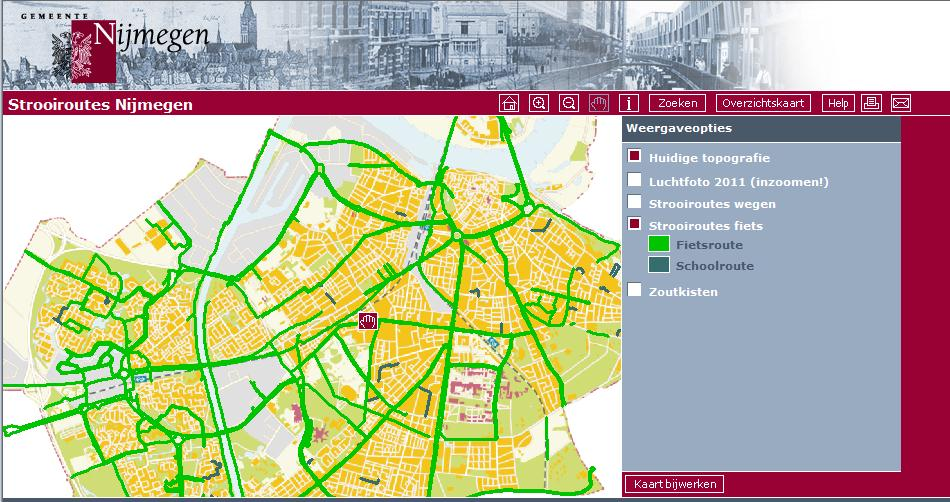 men wil voorkomen dat fietsers uitwijken naar de rijbaan voor het autoverkeer, omdat het fietspad geen onderdeel uitmaakt van het fietsnetwerk en dus niet gestrooid of geploegd wordt.