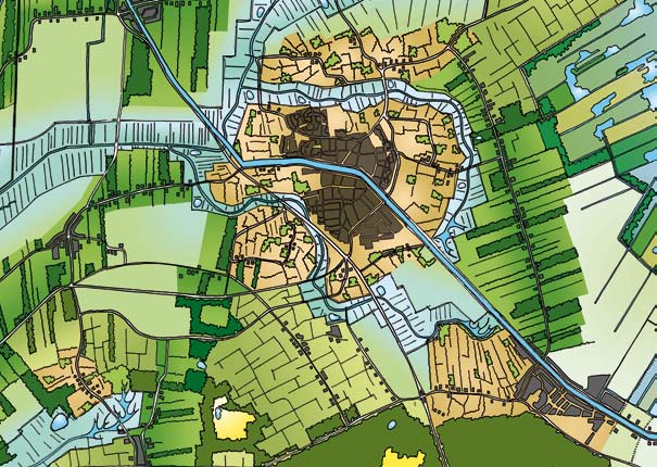 DE KANAAL- EN WEGDORPEN TUSSEN HAULERWIJK EN OOSTERWOLDE Essenlandschap Rond Oosterwolde bevindt zich een schitterend kleinschalig landschap gevormd door essen die als eilanden in het brongebied van