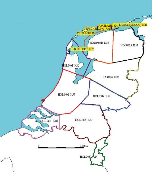 Overzicht allotment layer 3 FIGUUR 4 Tabel 4: Allotments behorend bij layer 3 in tabelvorm Allotment Regio RPC/RN Kanaal MHz HOL0406 Overijssel-Drenthe 2/1 23 486 494 HOL0409 Limburg 2/1 24 494 502