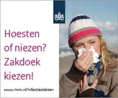 Flyers: Griepseizoen In de winter krijgen veel mensen te maken met verkoudheid, hoesten en koorts. Meestal hebben zij geen griep, maar een ander virus, zoals het verkoudheidsvirus.