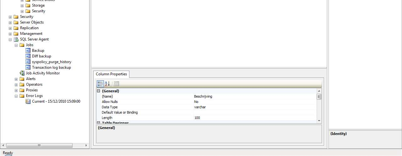 SQL Server 2008 R2 - Labo 4-13 1.4 Creëren van een job (2) We maken een tabel tblmeldingen in een database Meldingen waaruit we de rijen die ouder zijn dan 14 dagen wensen te verwijderen.