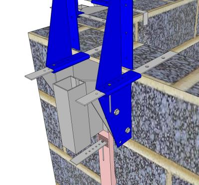 Pagina 4 van 8 In geval van plaatsing op de muur parallel met de legrichting van de welfsels of in geval van een ter plaatse gestorte vloer, dient het tussenstuk via het daartoe voorziene gat in het