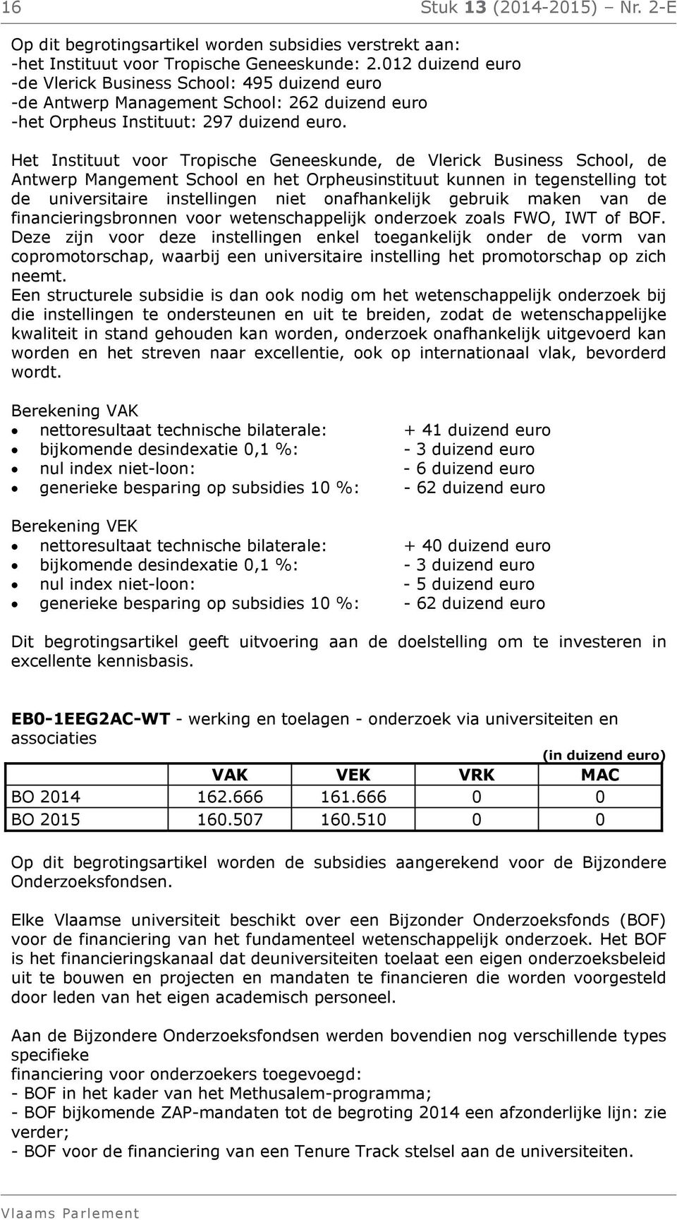 Het Instituut voor Tropische Geneeskunde, de Vlerick Business School, de Antwerp Mangement School en het Orpheusinstituut kunnen in tegenstelling tot de universitaire instellingen niet onafhankelijk