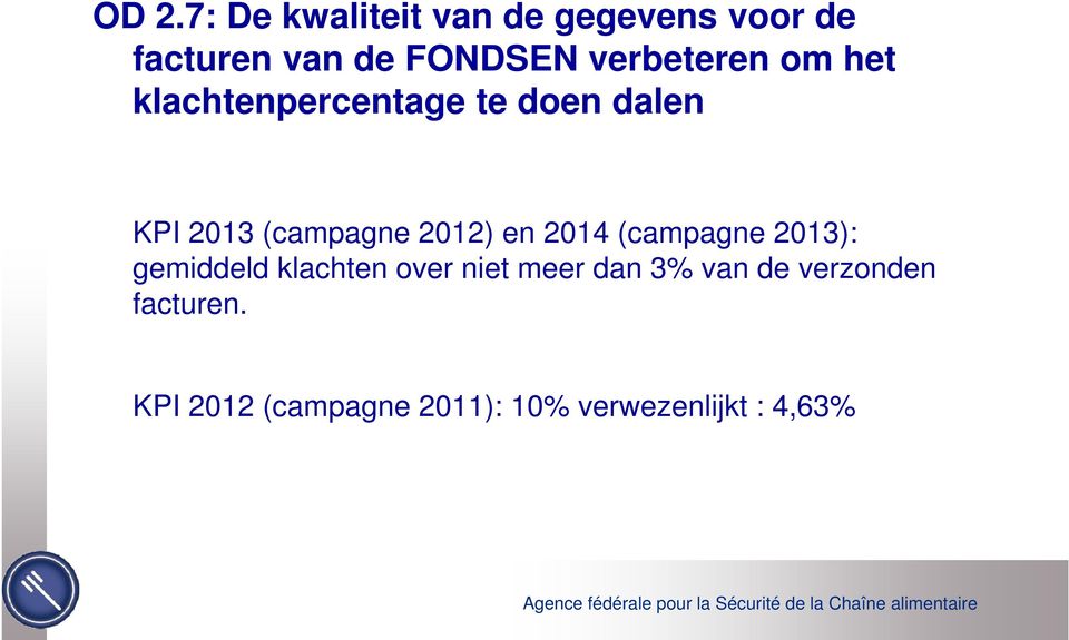 2012) en 2014 (campagne 2013): gemiddeld klachten over niet meer dan 3%